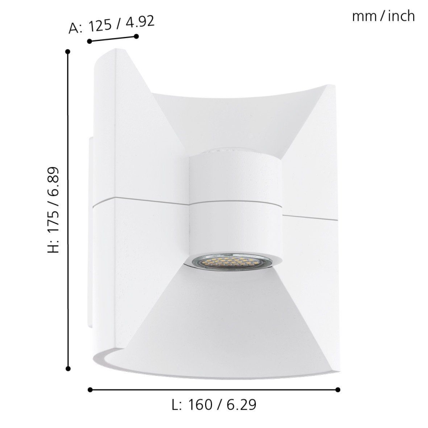 Eglo 93367 - LED Wandlamp voor buiten REDONDO wit 2xLED-SMD/2,5W/230V IP44