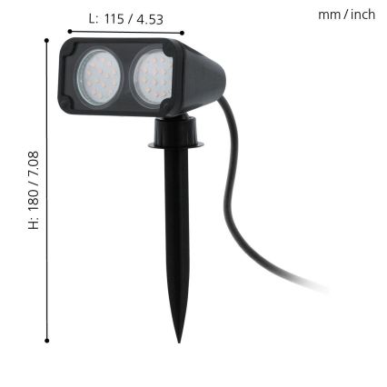 Eglo - Buitenlamp 2xGU10/3W/230V IP44