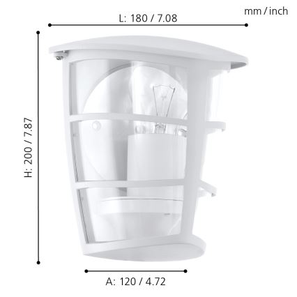 Eglo - Applique murale LED extérieure 1xE27/8,5W/230V IP44