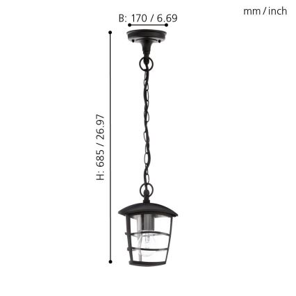 Eglo - LED Buiten kroonluchter 1x E27 / 8,5W / 230V IP44