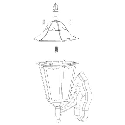 Eglo - Buiten wandlamp met sensor 1xE27/60W/230V IP44