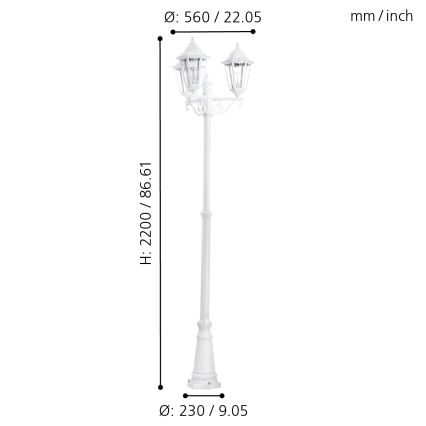 Eglo - Buitenlamp 3xE27/60W/230V IP44