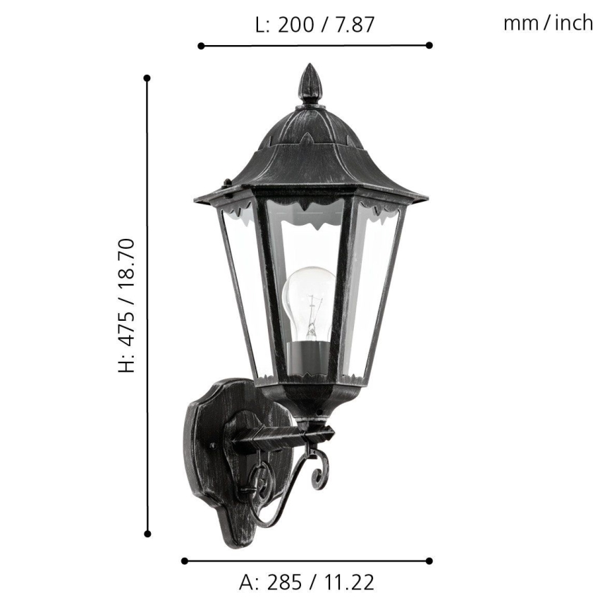 Eglo - Buitenwandlamp 1xE27/60W/230V IP44