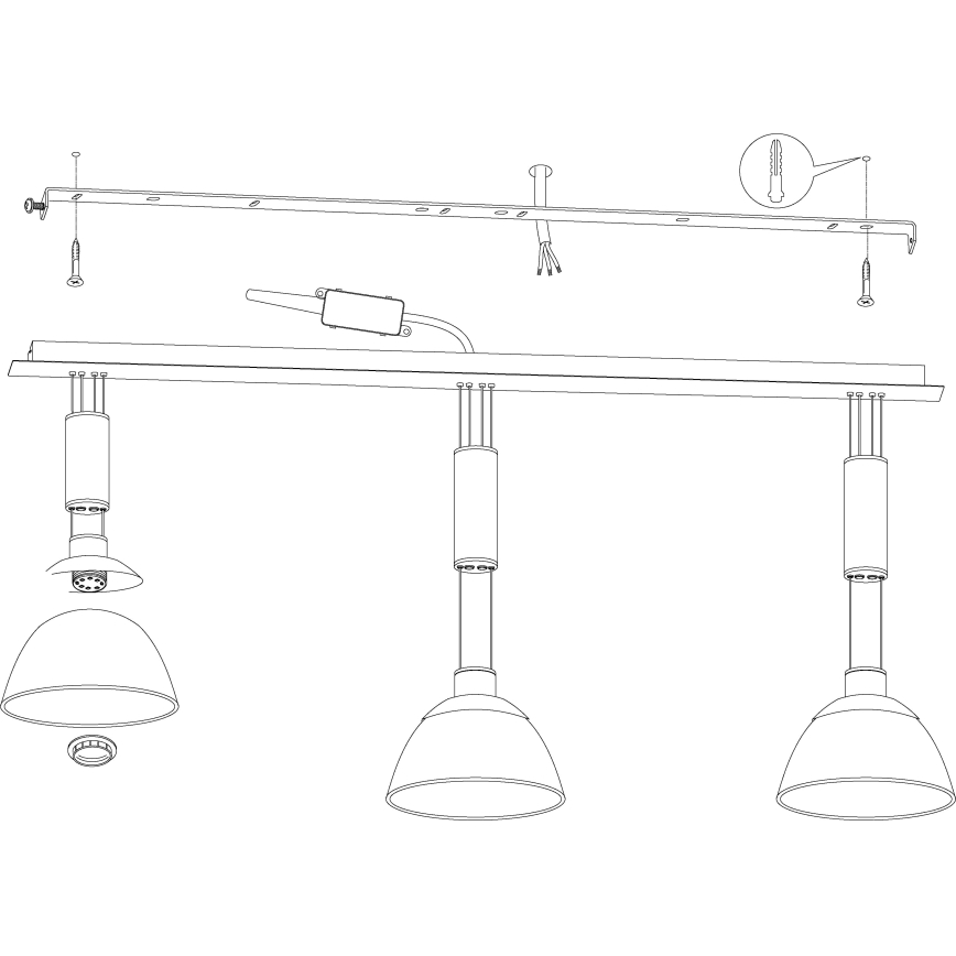 Eglo 93468 - LED Hanglamp MONTEFIO 3xLED/6W/230V