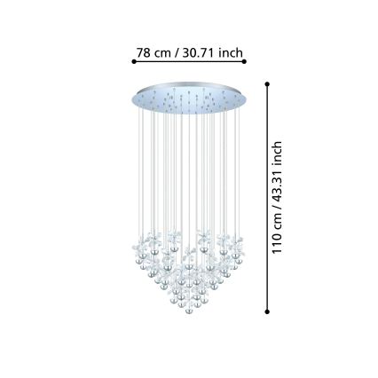 Eglo 93661 - LED-hanglamp met kabel PIANOPOLI LED/107,5W/230V