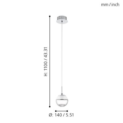 Eglo - LED Hanglamp 1xLED/5W/230V