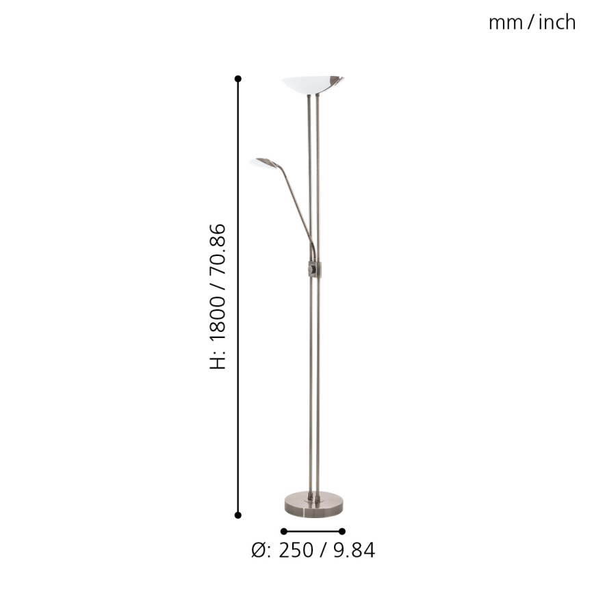 Eglo - Dimbare LED Staande lamp LED/20W + LED/2,5W brons
