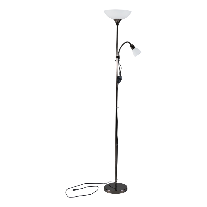 Eglo - Lampadaire 1xE27/60W/230V + 1xE14/25W/230V noir Chrome