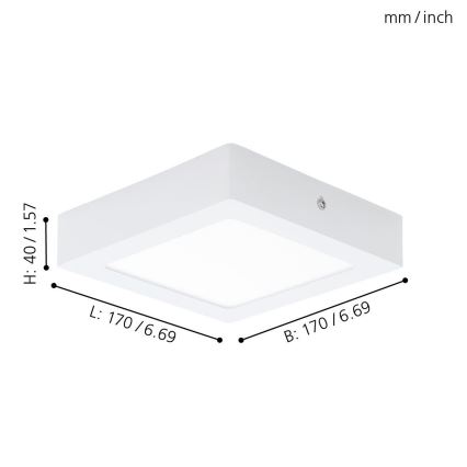 Eglo 94073 - LED Plafondlamp FUEVA 1 LED/10,95W/230V