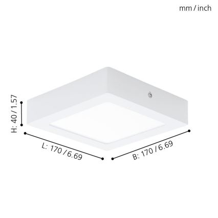 Eglo 94074 - LED Plafondlamp FUEVA 1 LED/10,88W/230V