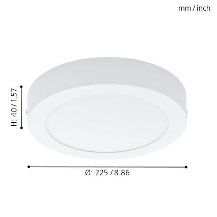 Eglo 94075 - Plafonnier FUEVA 1 LED/16,47W/230V