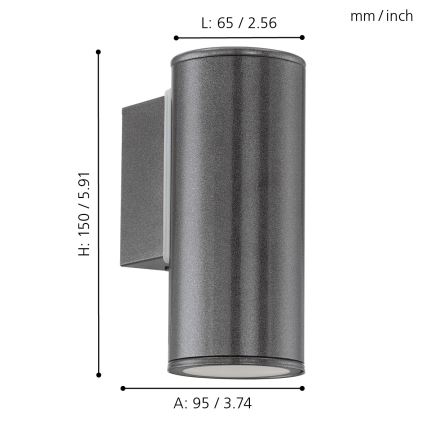 Eglo - éclairage LED extérieur 1xGU10/3W/230V IP44