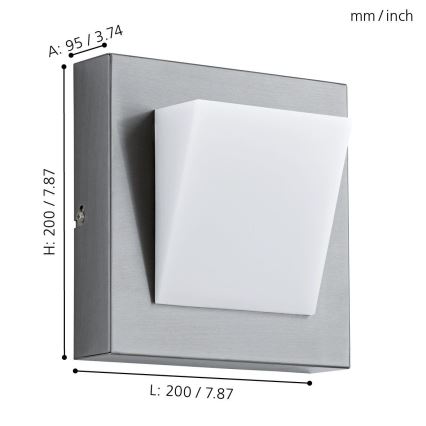 Eglo 94114 - éclairage LED extérieur GALARY 1 1xLED/3,7W/230V IP44