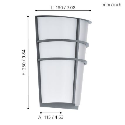 Eglo 94137 - Éclairage LED extérieur BREGANZO 2xLED/2,5W/230V IP44