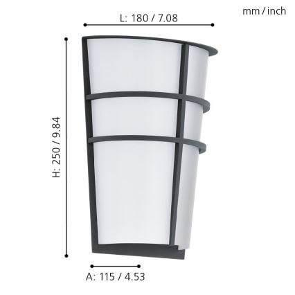 Eglo 94138 - LED buitenwandlamp BREGANZO 2xLED/2,5W/230V IP44