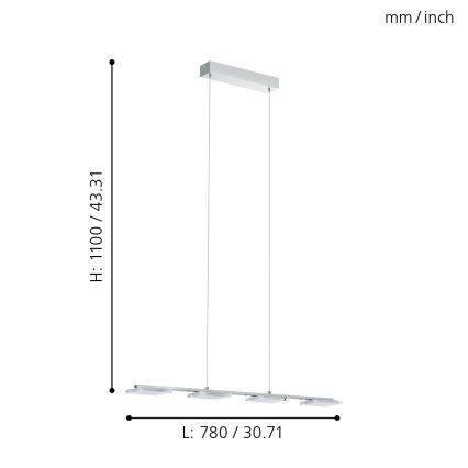Eglo - Suspension 4xLED/4,5W/230V