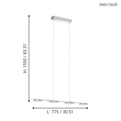 Eglo - LED Hanglamp 4xLED/4,5W/230V