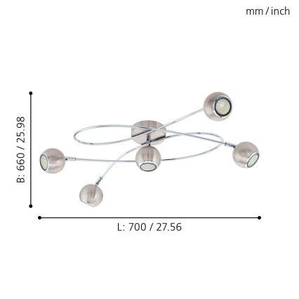 Eglo - Spot 5xGU10-LED/3W/230V