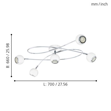 Eglo - Spot LED 5xGU10-LED/3W/230V