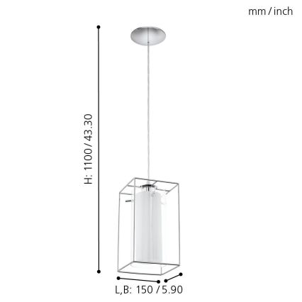 Eglo - Hanglamp 1xE27/60W/230V