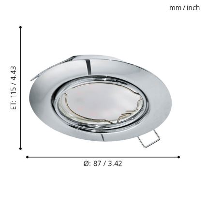 Eglo - PACK 3x Luminaire LED encastrable PENETO 3xGU10-LED/5W/230V