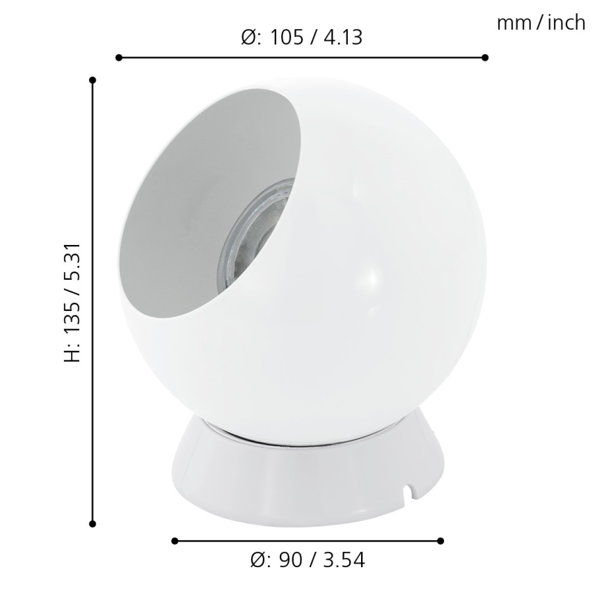 Eglo - LED tafellamp/wandlamp 1xGU10/2,8W/230V wit