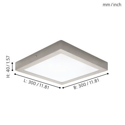 Eglo 94528 - LED-plafondlamp FUEVA 1 LED/22W/230V 30x30 cm