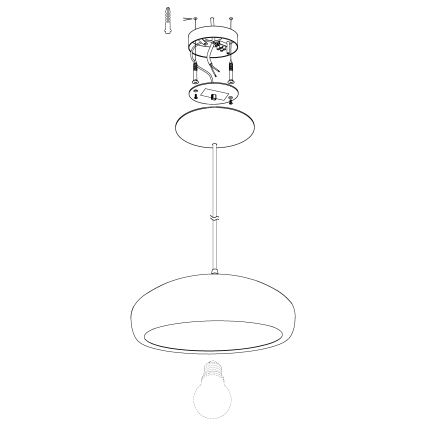 Eglo 94605 - Hanglamp MOGANO 1xE27/60W/230V