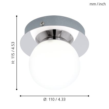 Eglo - Luminaire salle de bain 1xLED/3,3W/230V IP44