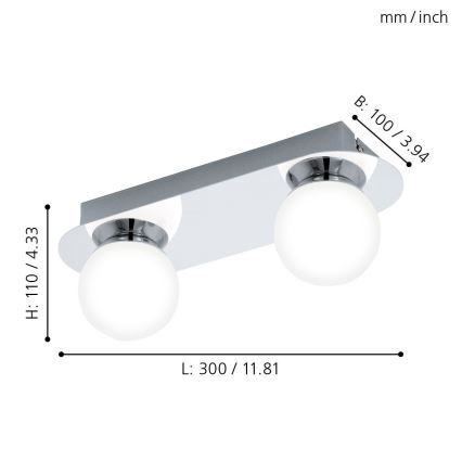 Eglo - LED Badkamerlamp 2xLED/3,3W/230V IP44