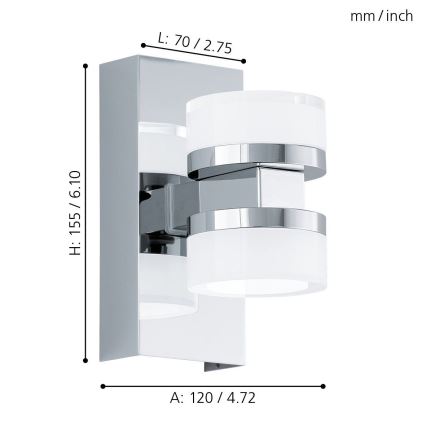 Eglo - Applique murale salle de bain 2xLED/4,5W/230V IP44