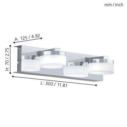 Eglo - LED Badkamer wandlamp 2xLED/4,5W/230V IP44