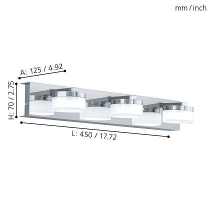 Eglo - LED Badkamer wandlamp 3xLED/4,5W/230V IP44