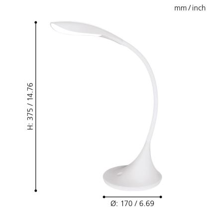 Eglo - Lampe de table LED à intensité modulable 1xLED/4,5W/230V blanc