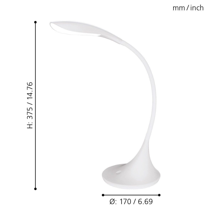 Eglo - Lampe de table LED à intensité modulable 1xLED/4,5W/230V blanc
