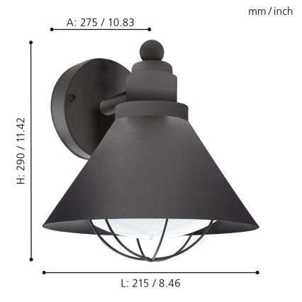 Eglo - Buitenlamp 1xE27/40W/230V IP44