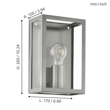 Eglo - Luminaire extérieur 1xE27/60W/230V IP44