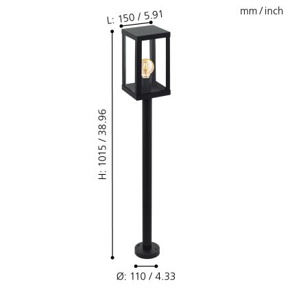 Eglo - Buitenlamp 1xE27/60W/230V IP44