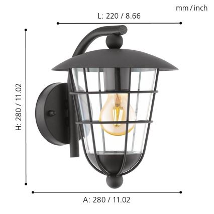 Eglo - Luminaire extérieur LED 1xE27/8,5W/230V IP44