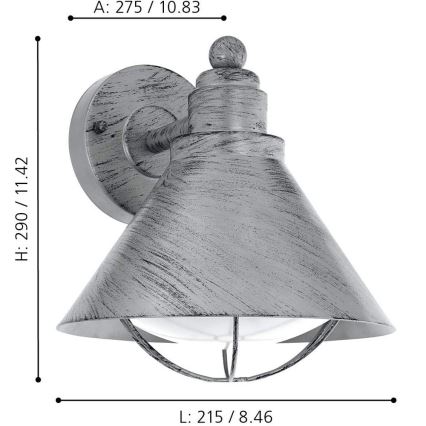 Eglo 94859 - Buitenlamp BARROSELA 1xE27/40W/230V IP44