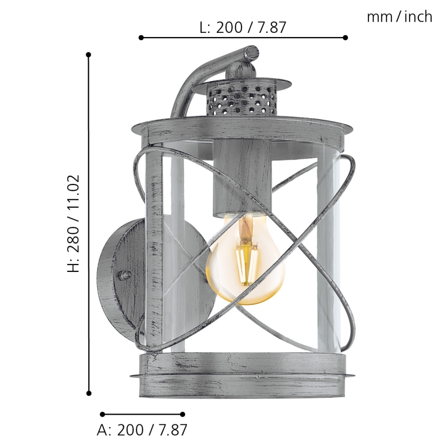 Eglo - Buitenlamp 1xE27/60W/230V IP44