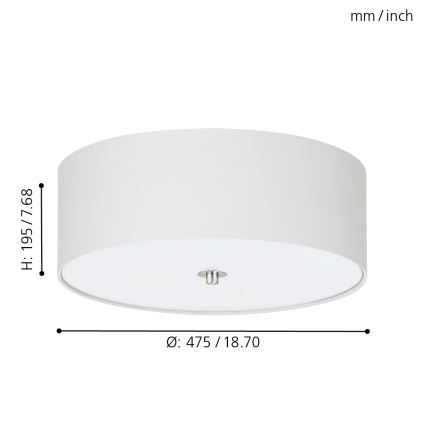 Eglo 94918 - Plafondlamp PASTERI 3xE27/60W/230V