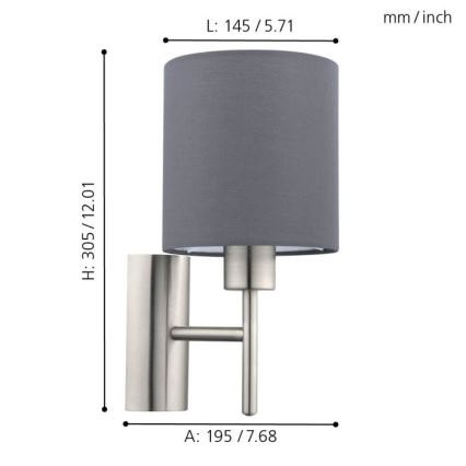 Eglo - Wandlamp 1xE27/60W/230V
