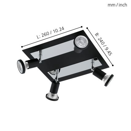 Eglo 94966 - LED Spot SARRIA 4xGU10-LED/5W/230V