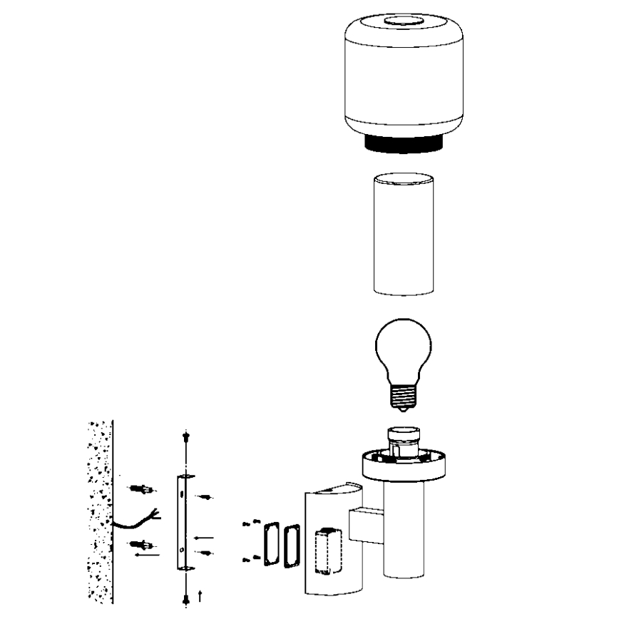 Eglo - Applique murale extérieure 1xE27/40W IP44