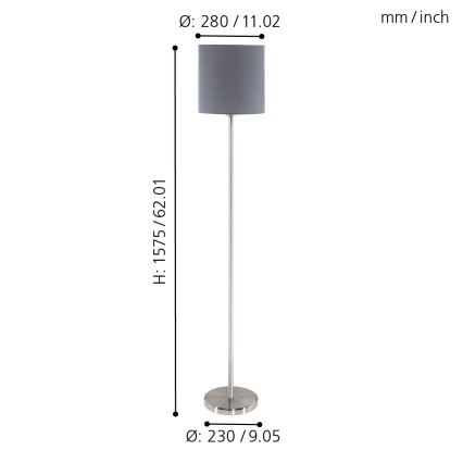 Eglo - Lampadaire 1xE27/60W/230V