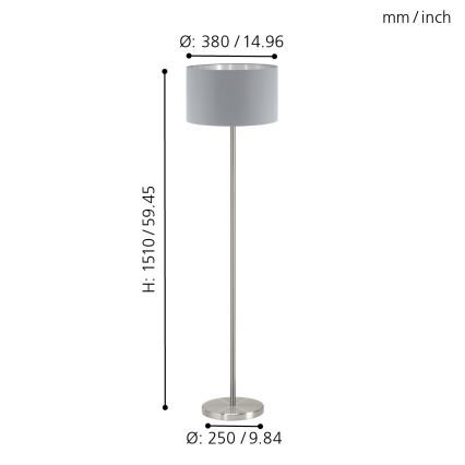 Eglo - Vloerlamp 1xE27/60W/230V