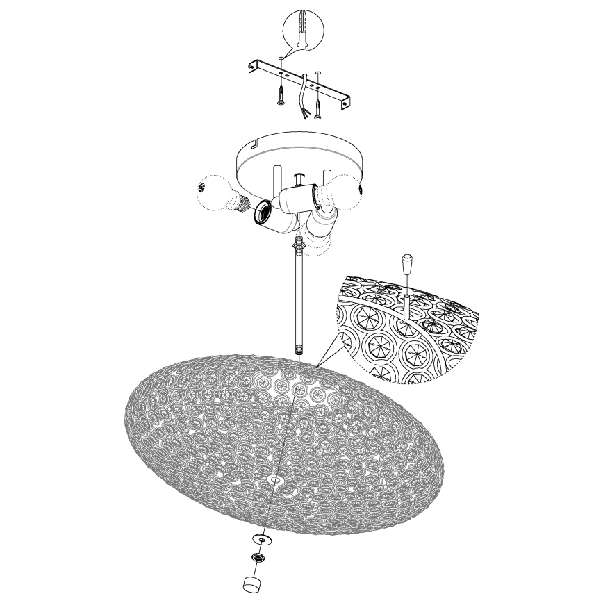 Eglo - Plafondlamp 3xE27/60W/230V