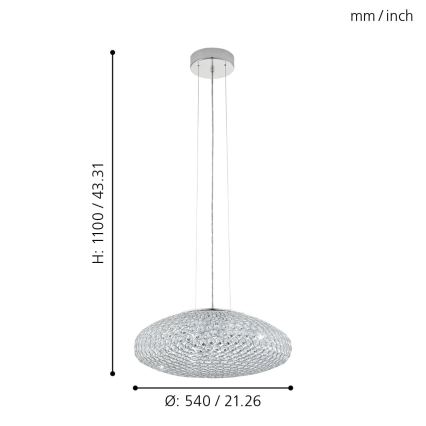 Eglo - Suspension filaire 3xE27/60W/230V