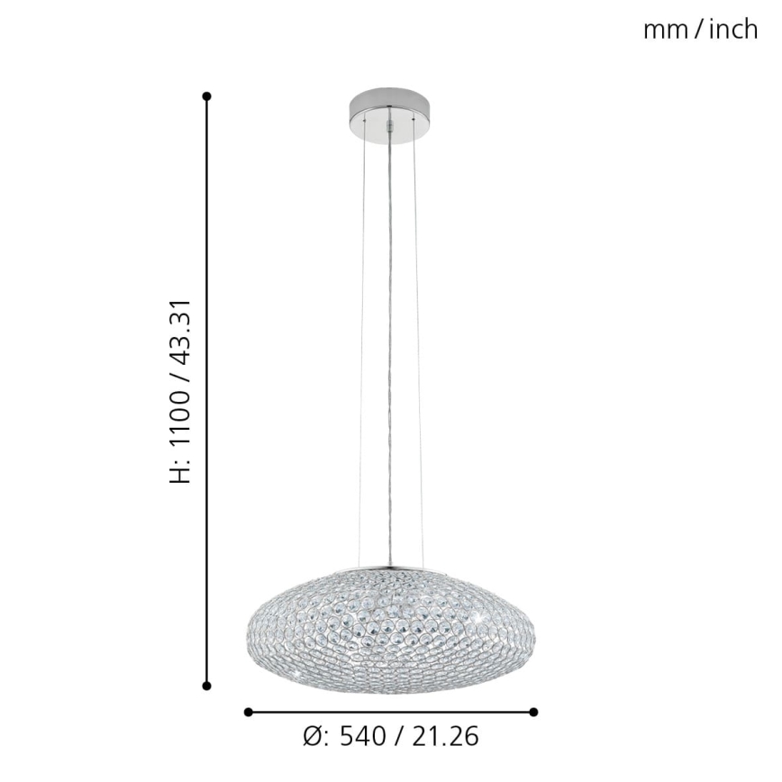 Eglo - Suspension filaire 3xE27/60W/230V